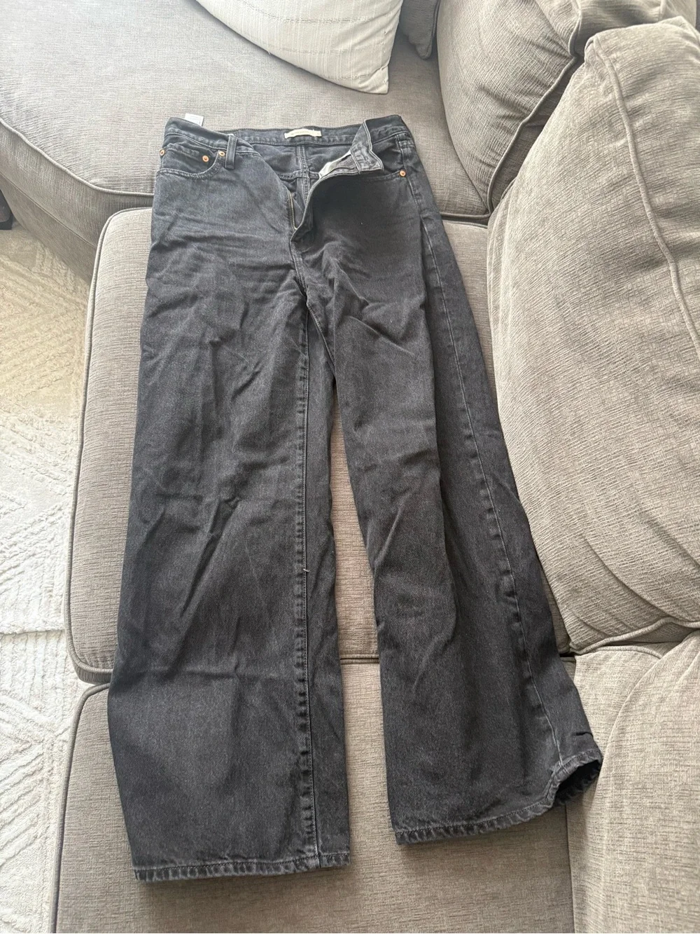 Levi's ribcage Black High-Rise Wide Leg Jeans - Picture 6 of 6